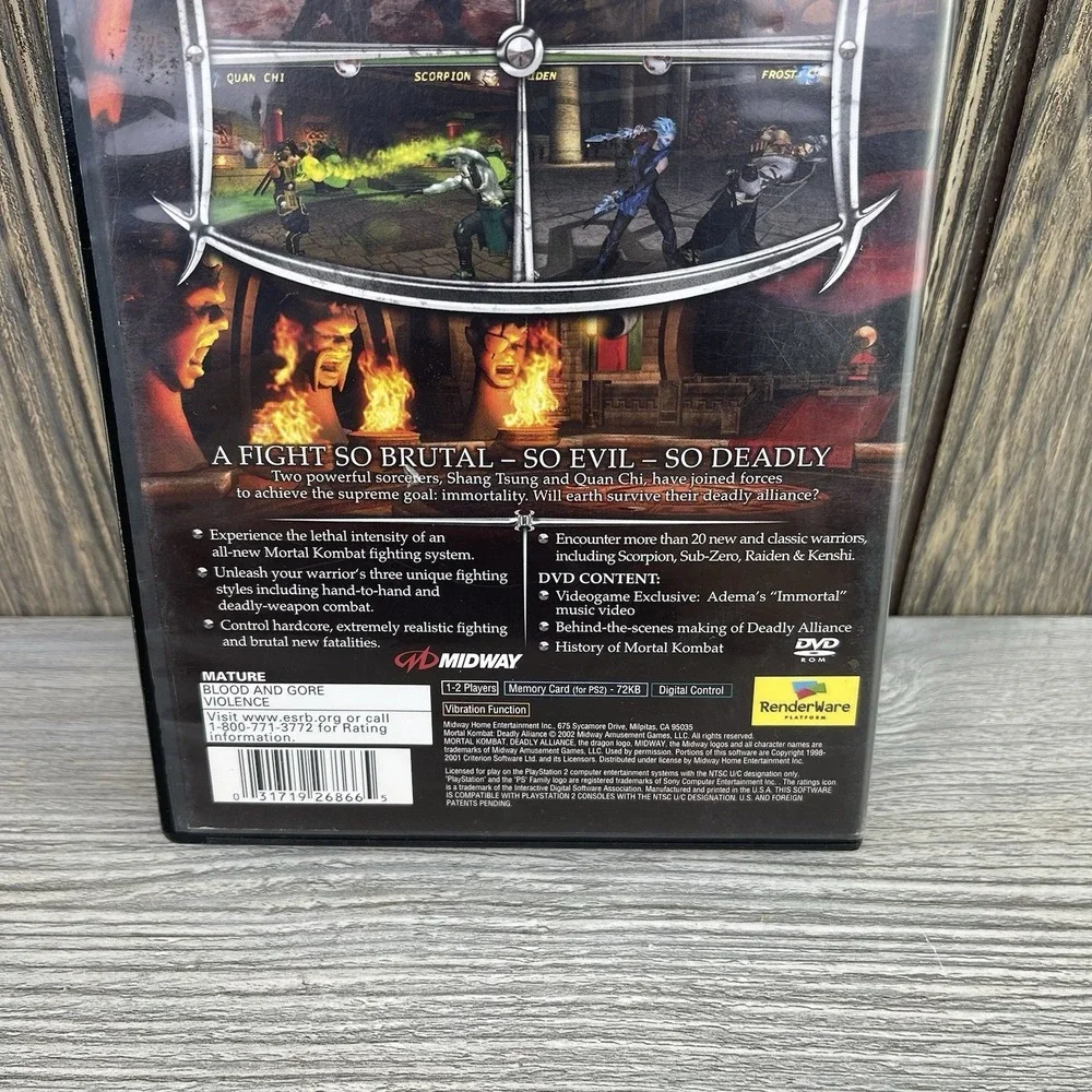 Mortal Kombat Deadly Alliance PlayStation 2 PS2 Complete Tested Working